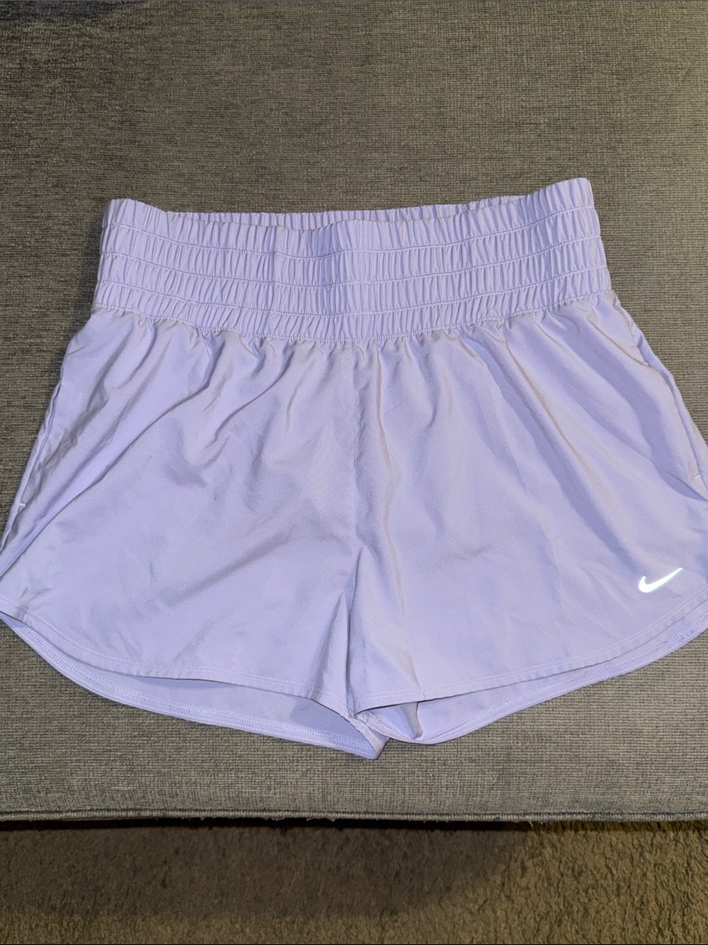 Nike Women's Light Lavender Elastic-Waist Athletic Shorts